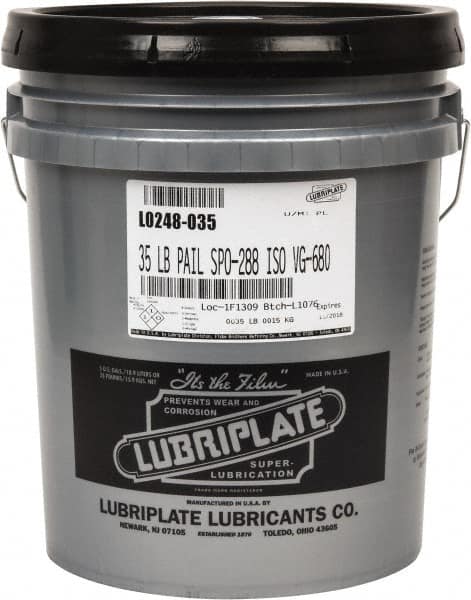 Lubriplate - 5 Gal Pail, Mineral Gear Oil - 184 SUS Viscosity at 210°F, 3314 SUS Viscosity at 100°F, ISO 680 - Exact Tooling