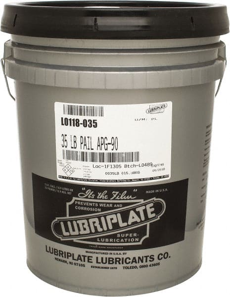 Lubriplate - 5 Gal Pail, Mineral Gear Oil - 816 SUS Viscosity at 100°F, 86 SUS Viscosity at 210°F, ISO 150 - Exact Tooling