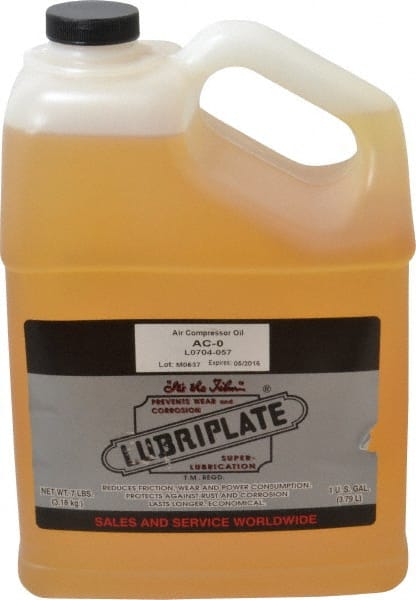 Lubriplate - 1 Gal Bottle, ISO 32, SAE 10, Air Compressor Oil - 137 Viscosity (SUS) at 100°F, 43 Viscosity (SUS) at 210°F, Series AC-0 - Exact Tooling