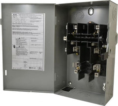 Eaton Cutler-Hammer - 60 Amp, 240 VAC, 2 Pole Fused Safety Switch - NEMA 1, 1 Phase, 3 to 10 hp at 240 VAC (Single Phase), 7-1/2 to 15 hp at 240 VAC (Triple Phase), DPST Contact Form - Exact Tooling