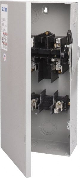 Eaton Cutler-Hammer - 100 Amp, 240 VAC, 2 Pole Fused Safety Switch - NEMA 1, 1 Phase, 7-1/2 to 15 hp at 240 VAC (Single Phase), 15 to 30 hp at 240 VAC (Triple Phase), DPST Contact Form - Exact Tooling