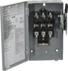 Eaton Cutler-Hammer - 30 Amp, 240 VAC, 3 Pole Fused Safety Switch - NEMA 1, 1 Phase, 1-1/2 to 3 hp at 240 VAC (Single Phase), 3 to 7-1/2 hp at 240 VAC (Triple Phase), 3PST Contact Form - Exact Tooling