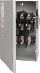 Eaton Cutler-Hammer - 60 Amp, 240 VAC, 3 Pole Fused Safety Switch - NEMA 1, 1 Phase, 3 to 10 hp at 240 VAC (Single Phase), 7-1/2 to 15 hp at 240 VAC (Triple Phase), 3PST Contact Form - Exact Tooling