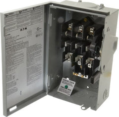 Eaton Cutler-Hammer - 30 Amp, 240 VAC, 3 Pole Fused Safety Switch - NEMA 3R, 3 Phase, 1-1/2 to 3 hp at 240 VAC (Single Phase), 3 to 7-1/2 hp at 240 VAC (Triple Phase), 3PST Contact Form - Exact Tooling