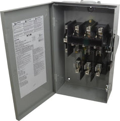 Eaton Cutler-Hammer - 60 Amp, 240 VAC, 3 Pole Fused Safety Switch - NEMA 3R, 3 Phase, 3 to 10 hp at 240 VAC (Single Phase), 7-1/2 to 15 hp at 240 VAC (Triple Phase), 3PST Contact Form - Exact Tooling