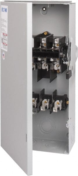Eaton Cutler-Hammer - 100 Amp, 240 VAC, 3 Pole Fused Safety Switch - NEMA 3R, 3 Phase, 7-1/2 to 15 hp at 240 VAC (Single Phase), 15 to 30 hp at 240 VAC (Triple Phase), 3PST Contact Form - Exact Tooling