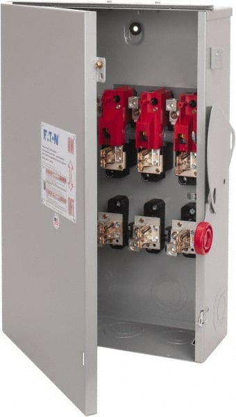 Eaton Cutler-Hammer - 200 Amp, 240 VAC, 3 Pole Fused Safety Switch - NEMA 3R, 3 Phase, 15 hp at 240 VAC (Single Phase), 25 to 30 hp at 240 VAC (Triple Phase), 3PST Contact Form - Exact Tooling