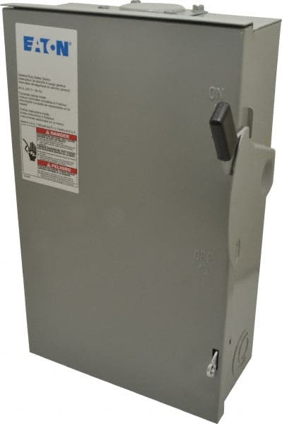 Eaton Cutler-Hammer - 60 Amp, 240 VAC, 3 Pole Nonfused Safety Switch - NEMA 3R, 3 Phase, 10 hp at 240 VAC (Single Phase), 15 hp at 240 VAC (Triple Phase), 3PST Contact Form - Exact Tooling