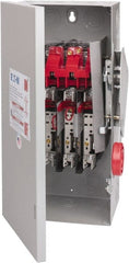 Eaton Cutler-Hammer - 60 Amp, 250 VDC, 480-600 VAC, 3 Pole Fused Safety Switch - NEMA 1, 1 Phase, 20 hp at 480 VAC, 25 hp at 600 VAC (Single Phase), 30 hp at 480 VAC, 50 hp at 600 VAC (Triple Phase), 3PST Contact Form - Exact Tooling