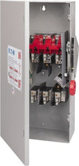 Eaton Cutler-Hammer - 100 Amp, 250 VDC, 480-600 VAC, 3 Pole Fused Safety Switch - NEMA 1, 1 Phase, 30 hp at 480 VAC, 40 hp at 600 VAC (Single Phase), 60 hp at 480 VAC, 75 hp at 600 VAC (Triple Phase), 3PST Contact Form - Exact Tooling