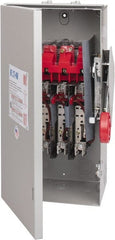 Eaton Cutler-Hammer - 60 Amp, 250 VDC, 480-600 VAC, 3 Pole Fused Safety Switch - NEMA 3R, 3 Phase, 20 hp at 480 VAC, 25 hp at 600 VAC (Single Phase), 30 hp at 480 VAC, 50 hp at 600 VAC (Triple Phase), 3PST Contact Form - Exact Tooling