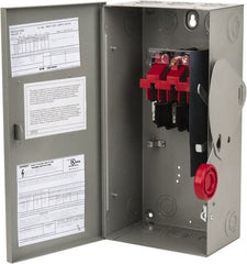 Eaton Cutler-Hammer - 60 Amp, 250 VDC, 480-600 VAC, 3 Pole Nonfused Safety Switch - NEMA 1, 1 Phase, 20 hp at 480 VAC, 25 hp at 600 VAC (Single Phase), 50 hp at 480 VAC, 60 hp at 600 VAC (Triple Phase), 3PST Contact Form - Exact Tooling