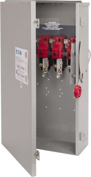 Eaton Cutler-Hammer - 200 Amp, 250 VDC, 480-600 VAC, 3 Pole Nonfused Safety Switch - NEMA 3R, 3 Phase, 50 hp at 480/600 VAC (Single Phase), 125 hp at 480 VAC, 150 hp at 600 VAC (Triple Phase), 3PST Contact Form - Exact Tooling