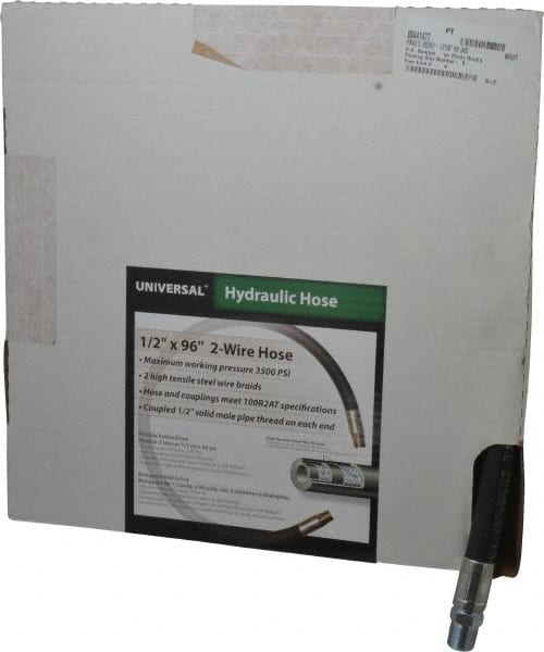 Made in USA - 1/2 Inch Inside x 55/64 Inch Outside Diameter, 4,000 psi Working Pressure, Hydraulic Hose - Exact Tooling