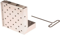 Suburban Tool - 6" Wide x 6" Deep x 4" High Steel Precision-Ground Angle Plate - Standard Plate, Machined Holes on Surface, Open End, 1-1/4" Thick, Pair of Plates - Exact Tooling
