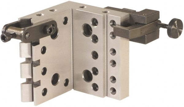 Suburban Tool - 3-1/8" Long x 6" Wide x 6" High, Compound, Series S1, Standard Pole, Sine Plate & Magnetic Chuck Combo - Angle Plate, Bolts, Handle, Locking Straps, Magnetic Chuck, Rails, Screws, Storage Case, T-Handle Hex Wrench, V-Block, Vise & Washer - Exact Tooling