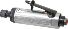 Pit-Pro - 1/4" Collet, Straight Handle, Straight Air Die Grinder - 20,000 RPM, Rear Exhaust, 0.5 hp, 4 CFM, 1/4" Inlet - Exact Tooling