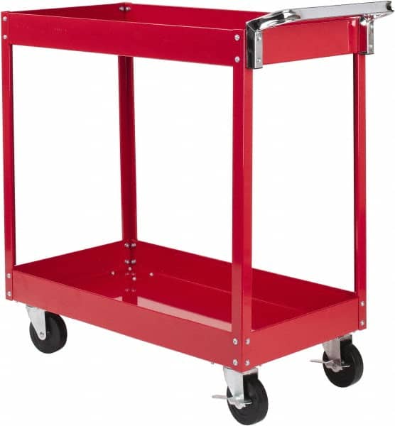 Sunex Tools - 350 Lb Capacity, 17" Wide x 34" Long x 33" High Service Cart - 2 Shelf, Steel - Exact Tooling