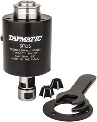 Tapmatic - Model SPD-5, No. 6 Min Tap Capacity, 1/2 Inch Max Mild Steel Tap Capacity, JT33 Mount Tapping Head - 22100 (J421), 22000 (J422) Compatible, Includes Tap Clamping Wrenches and 2 collets, for CNC and Manual Machines - Exact Tooling