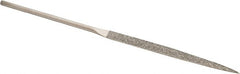 Value Collection - 5-1/2" OAL Fine Barrette Needle Diamond File - 13/64" Wide x 3/32" Thick, 2-3/4 LOC - Exact Tooling