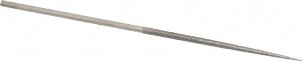 Value Collection - 5-1/2" OAL Fine Round Needle Diamond File - 1/8" Wide x 1/8" Thick, 2-3/4 LOC - Exact Tooling