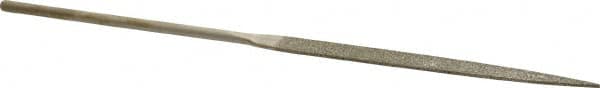 Value Collection - 5-1/2" OAL Medium Point Needle Diamond File - 13/64" Wide x 3/64" Thick, 2-3/4 LOC - Exact Tooling