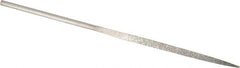 Value Collection - 5-1/2" OAL Medium Three Square Needle Diamond File - 9/64" Wide x 9/64" Thick, 2-3/4 LOC - Exact Tooling