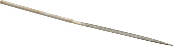 Value Collection - 5-1/2" OAL Medium Half Round Needle Diamond File - 13/64" Wide x 1/16" Thick, 2-3/4 LOC - Exact Tooling