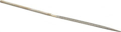 Value Collection - 5-1/2" OAL Medium Half Round Needle Diamond File - 13/64" Wide x 1/16" Thick, 2-3/4 LOC - Exact Tooling