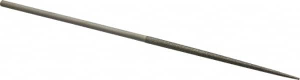 Value Collection - 5-1/2" OAL Medium Round Needle Diamond File - 1/8" Wide x 1/8" Thick, 2-3/4 LOC - Exact Tooling