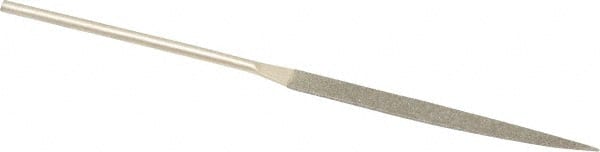 Value Collection - 5-1/2" OAL Medium Knife Needle Diamond File - 3/16" Wide x 1/16" Thick, 2-3/4 LOC - Exact Tooling