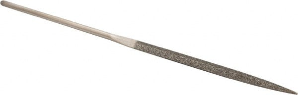 Value Collection - 5-1/2" OAL Medium Triangular Needle Diamond File - 11/64" Wide x 5/64" Thick, 2-3/4 LOC - Exact Tooling