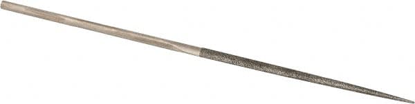 Value Collection - 5-1/2" OAL Medium Point Needle Diamond File - 13/64" Wide x 5/64" Thick, 2-3/4 LOC - Exact Tooling