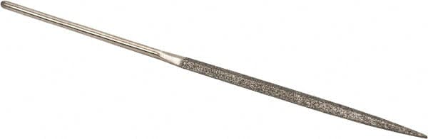Value Collection - 5-1/2" OAL Coarse Triangular Needle Diamond File - 11/64" Wide x 5/64" Thick, 2-3/4 LOC - Exact Tooling