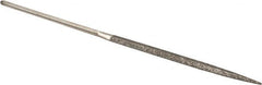 Value Collection - 5-1/2" OAL Coarse Triangular Needle Diamond File - 11/64" Wide x 5/64" Thick, 2-3/4 LOC - Exact Tooling