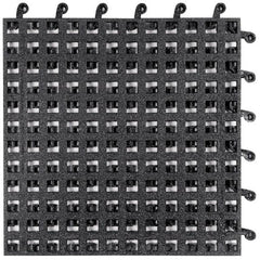 Wearwell - 18" Long x 18" Wide x 7/8" Thick, Anti-Fatigue Modular Matting Tiles - Male & Female, 4 Interlocking Sides, Black, For Dry & Wet Areas, Series 561 - Exact Tooling