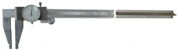 Value Collection - 0", 0.4" (Inside Range)" to 12" Range, 0.001" Graduation, 0.1" per Revolution, Dial Caliper - White Face, 4" Jaw Length - Exact Tooling