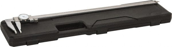 Value Collection - 0", 0.5" (Inside Range)" to 24" Range, 0.001" Graduation, 0.1" per Revolution, Dial Caliper - White Face, 4" Jaw Length - Exact Tooling