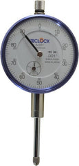 Teclock - 0.001" Graduation, 0-100 Dial Reading, Indicator & Base Kit - 0.34" Base Height, 2" Base Diam - Exact Tooling