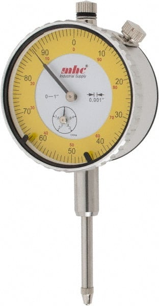 Value Collection - 0.001" Graduation, 0-100 Dial Reading, Indicator & Base Kit - 0.55" Base Height, 2-1/4" Base Diam - Exact Tooling