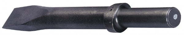 Made in USA - 1" Head Width, 12" OAL, Flat Chisel - Round Drive, Round Shank, Alloy Steel - Exact Tooling