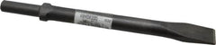 Made in USA - 1" Head Width, 12" OAL, Flat Chisel - Round Drive, Round Shank, Alloy Steel - Exact Tooling