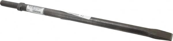 Made in USA - 1" Head Width, 18" OAL, Flat Chisel - Round Drive, 0.68" Round Shank, Alloy Steel - Exact Tooling
