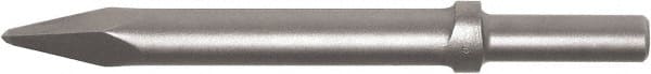 Made in USA - 12" OAL, Moil Point Chisel - Round Drive, Round Shank, Alloy Steel - Exact Tooling