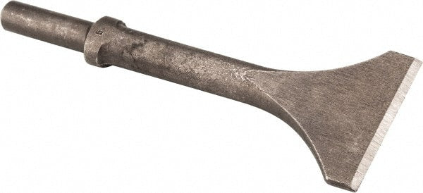Made in USA - 3" Head Width, 9" OAL, Scaling Chisel - Round Drive, Round Shank, Alloy Steel - Exact Tooling