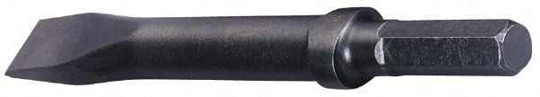 Made in USA - 9" OAL, 1/2" Shank Diam, Moil Point Chisel - Hex Drive, Hex Shank, Alloy Steel - Exact Tooling