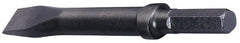 Made in USA - 1" Head Width, 24" OAL, 1/2" Shank Diam, Flat Chisel - Hex Drive, Hex Shank, Alloy Steel - Exact Tooling