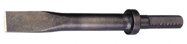 Made in USA - 1" Head Width, 12" OAL, Flat Chisel - Hex Drive, Hex Shank, Alloy Steel - Exact Tooling