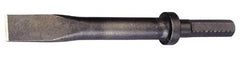 Made in USA - 1" Head Width, 9" OAL, 1/2" Shank Diam, Flat Chisel - Hex Drive, Hex Shank, Alloy Steel - Exact Tooling
