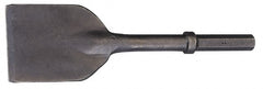 Made in USA - 5" Head Width, 11" OAL, 1-1/8" Shank Diam, Asphalt Cutter Chisel - Hex Drive, Hex Shank, Alloy Steel - Exact Tooling